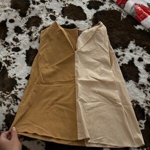 SHEIN Two-Tone Brown and Cream Top